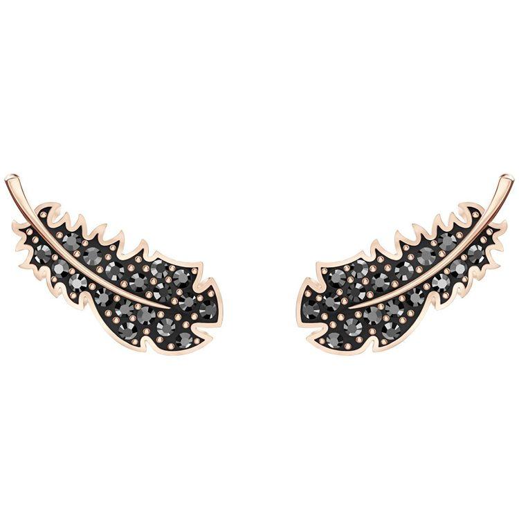 

Swarovski Naughty Series Feather Decorated Pierced Imitation Crystal Earrings Women earrings Black 5509722 Box (Random Color),Black