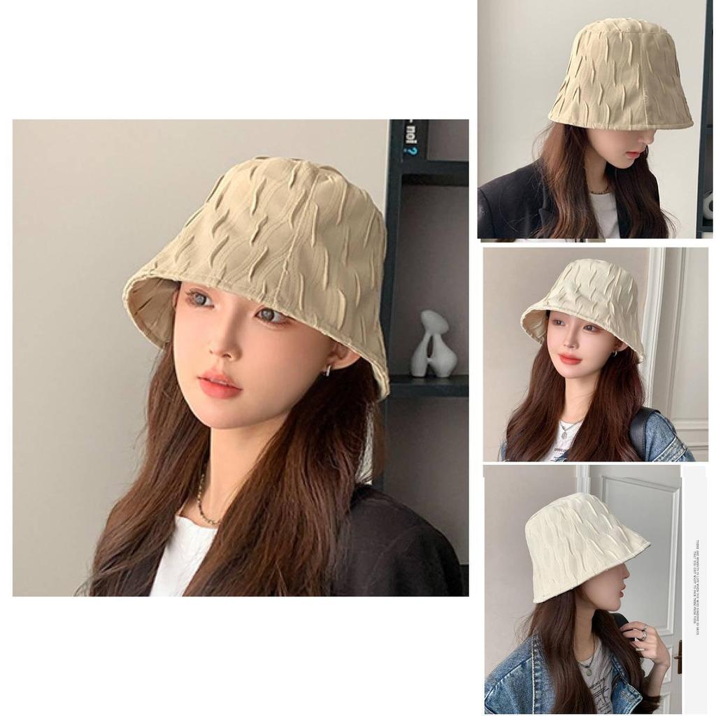 Cotton Pleated Bucket Hat For Fall Winter Fashion Women