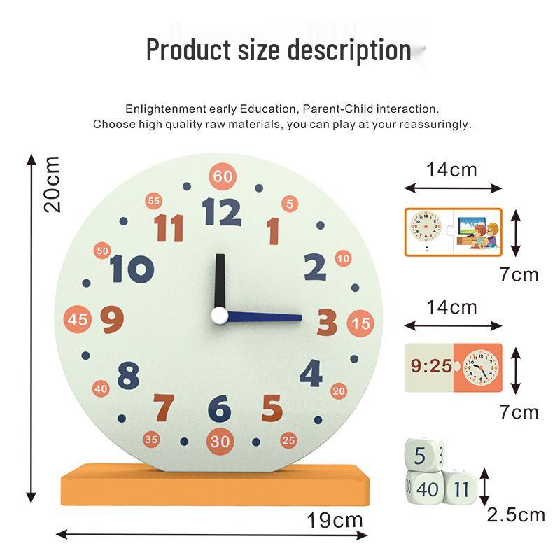 Montessori Clock Teaching Aid: Children's Educational Toy for Early Learning and Time Recognition