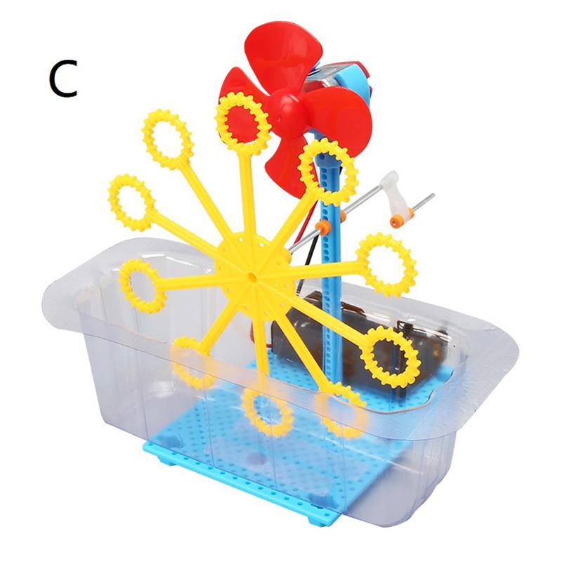 Toys Diy Bubble Machine Assembling Model Material Kits Students Educational Science Experiment Technology Toys For Children