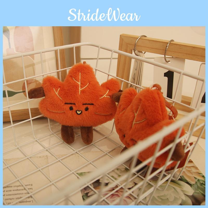 Plush Maple Leaf Keychain With Pp Cotton Filling For Cute Bag Decoration And Gift