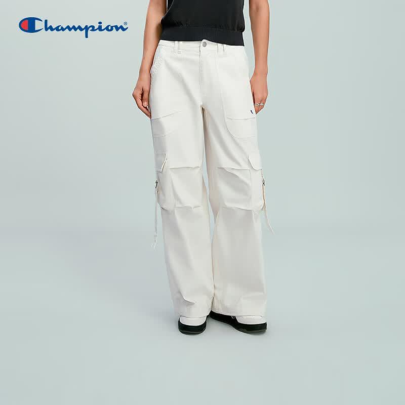 Champion Women s Pleated Wide-Leg Cargo Pants L