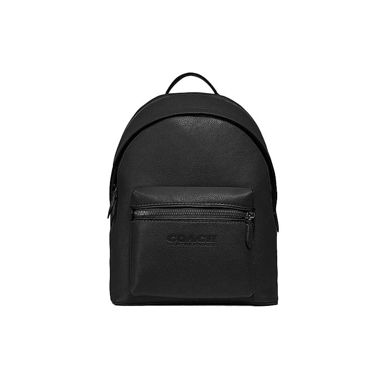 

New COACH Charter Glossy Pebbled Leather Backpack Large Size Men s Black C2286-JIBLK 30.0*12.4*40.1CM