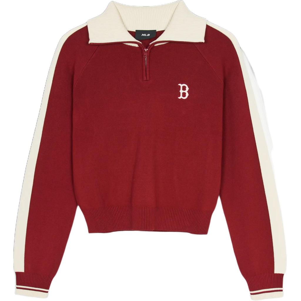 New MLB Varsity Boston Red Sox Knitwear Women's Burgundy 3FKPV0444-43WIS