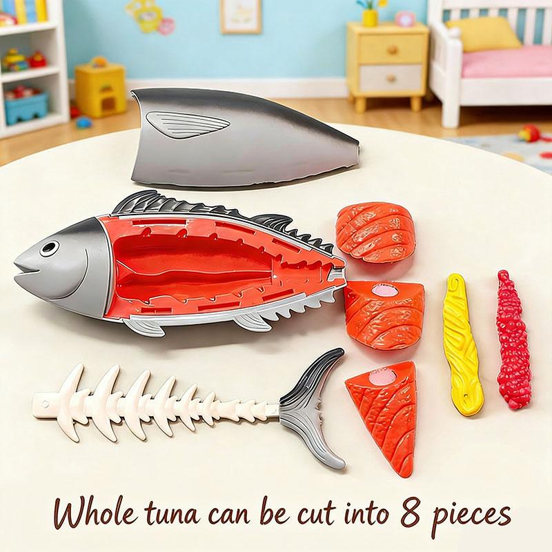 Kids Cutting Food Pretend Kitchen Toys Simulated Seafood Disassembly Crab/Tuna/Turkey Set Educational Role Play Gift Girls Toys