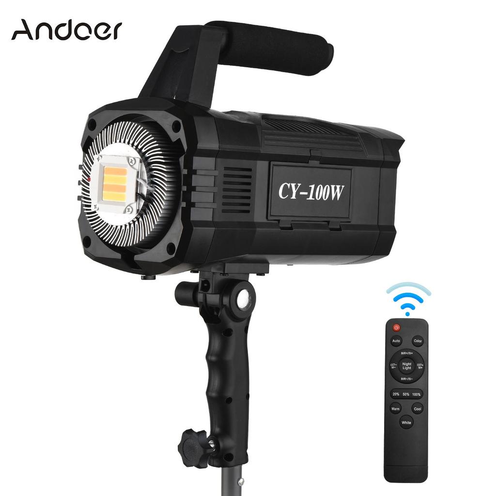 Andoer CY-100W 100W COB Studio LED Video Light Photography Light Bi-color 3000-6000K Dimmable