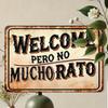 Spanish Welcome Tin Sign Funny Quote Vintage Metal Wall Decor Rustic Home Art