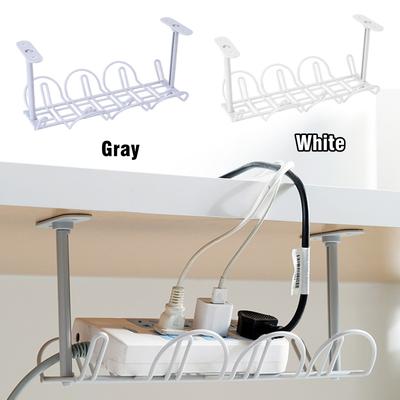 ABS Under Table Storage Rack Cable Management Tray Home Office Desk Wire Organizer No Punching Kitchen Storage Home Accessories