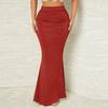 Women's Fashion Solid-Colour High-Waisted Slimming Stretch Pleated Fishtail Skirt