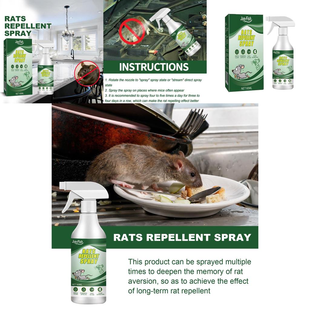 Spray all'Olio Essenziale di Menta Naturale per Repellente per Topi e Controllo Roditori