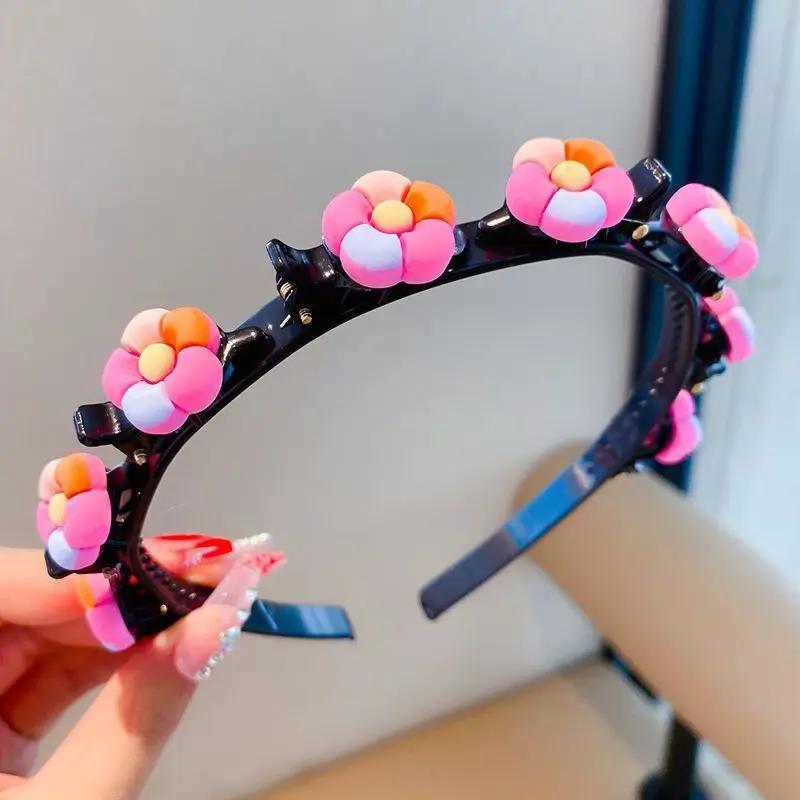 Cartoon Children's Braided Hairband Korean Style Sweet Headband for Kid Fashion Girl Hair Accessories