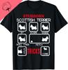 T-shirt Manches Courtes en Pur Coton Unisexe pour Femmes Terrier Écossais Têtu Astuces Chien Graphique Tee Camisetas Top