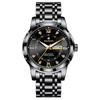 Men's Large Dial Quartz Watch with Dual Calendar & Luminous Hands