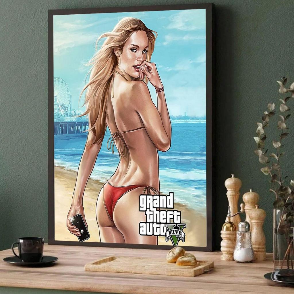 Gerahmte Leinwand-Wandkunst: Schönes Frauenfilmplakat für die Wohnzimmer- oder Schlafzimmerdekoration.