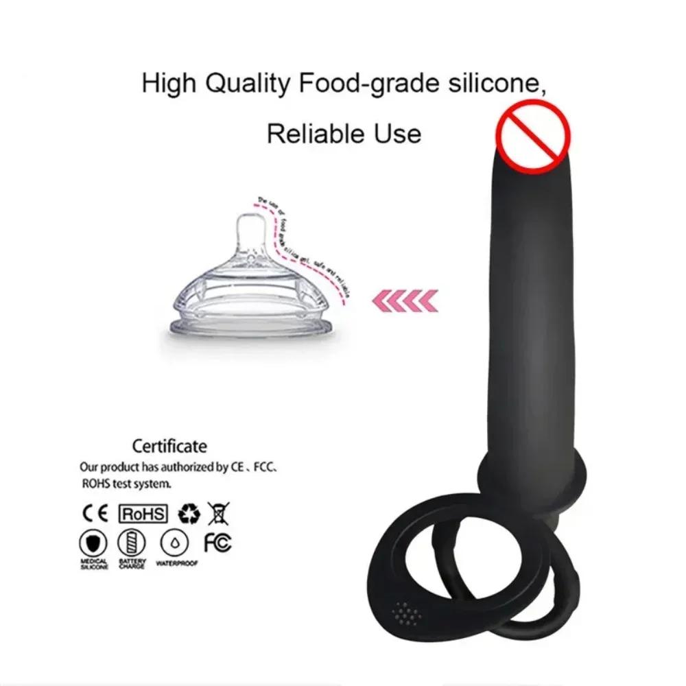 Doppelpenetration 10 Frequenzen Dildo Ring Analplug Po G-Punkt Vibrator Doppelring Lock Essence Analplug Sexspielzeug für Erwachsene