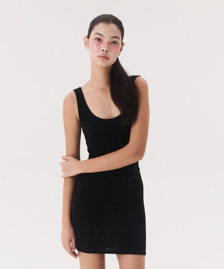 Kkuape Glitter Bustier Mini Onepiece _Black