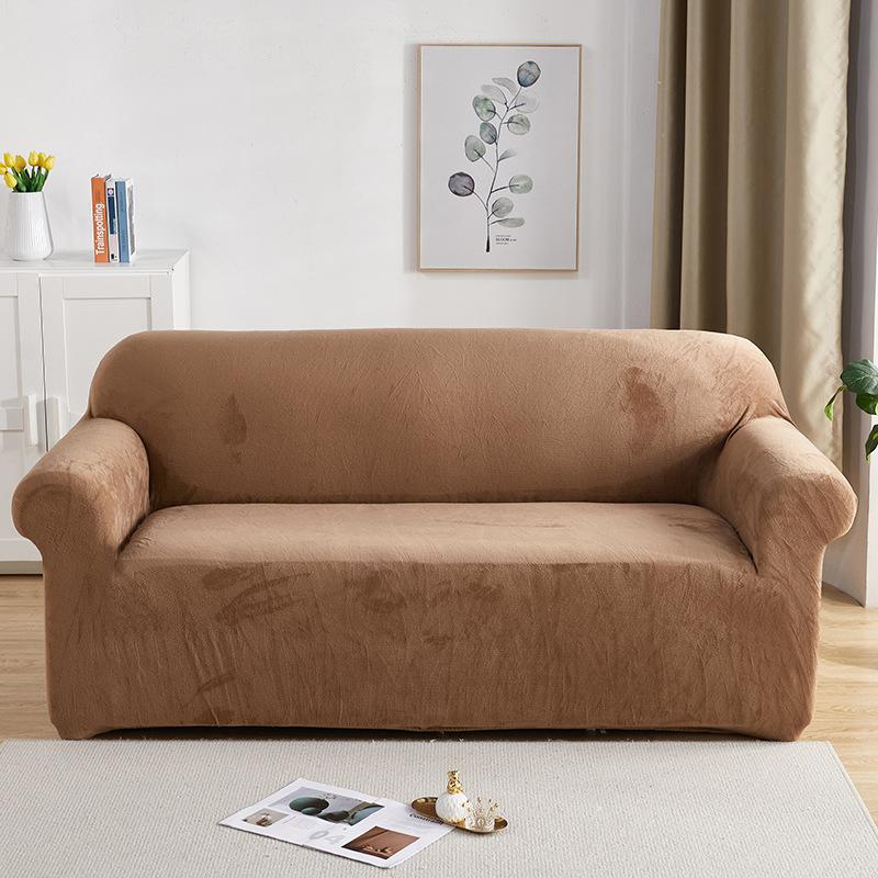 

Бархатные чехлы для диванов для гостиной, однотонные плюшевые L-образные угловые чехлы для диванов, эластичный защитный толстый чехол на 1/2/3/4 места 1 Seater 90-140 cm