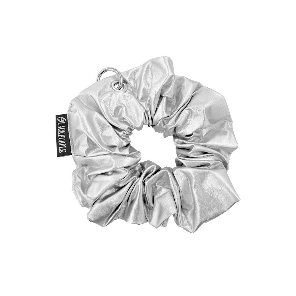 Black Purple Pony Eyelet Scrunchie Pony Eyelet Scrunchie_Silver