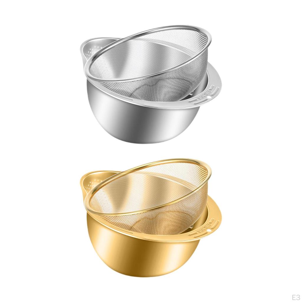 Passoire Avec Bol, Passoire à Bol - Panier à Linge De Légumes 2 En 1 - Passoire Multifonction Pour Fruits Et Légumes, Bac De Vidange Alimentaire Mignon à Double Couche Pour Le