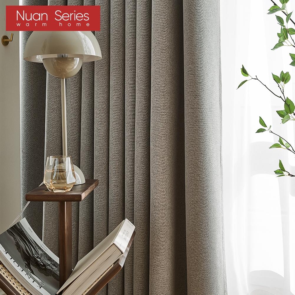 1PC 100% Blackout Curtain Simple Style Pure Color Curtains For Home Decor Bedroom Living Room Nuan Series