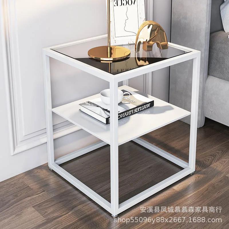 Nordic Solid Wood Bedroom Living Room Square Bedside Cabinet Minimalist Dormitory Locker Apartment Side Table Hotel Nightstands