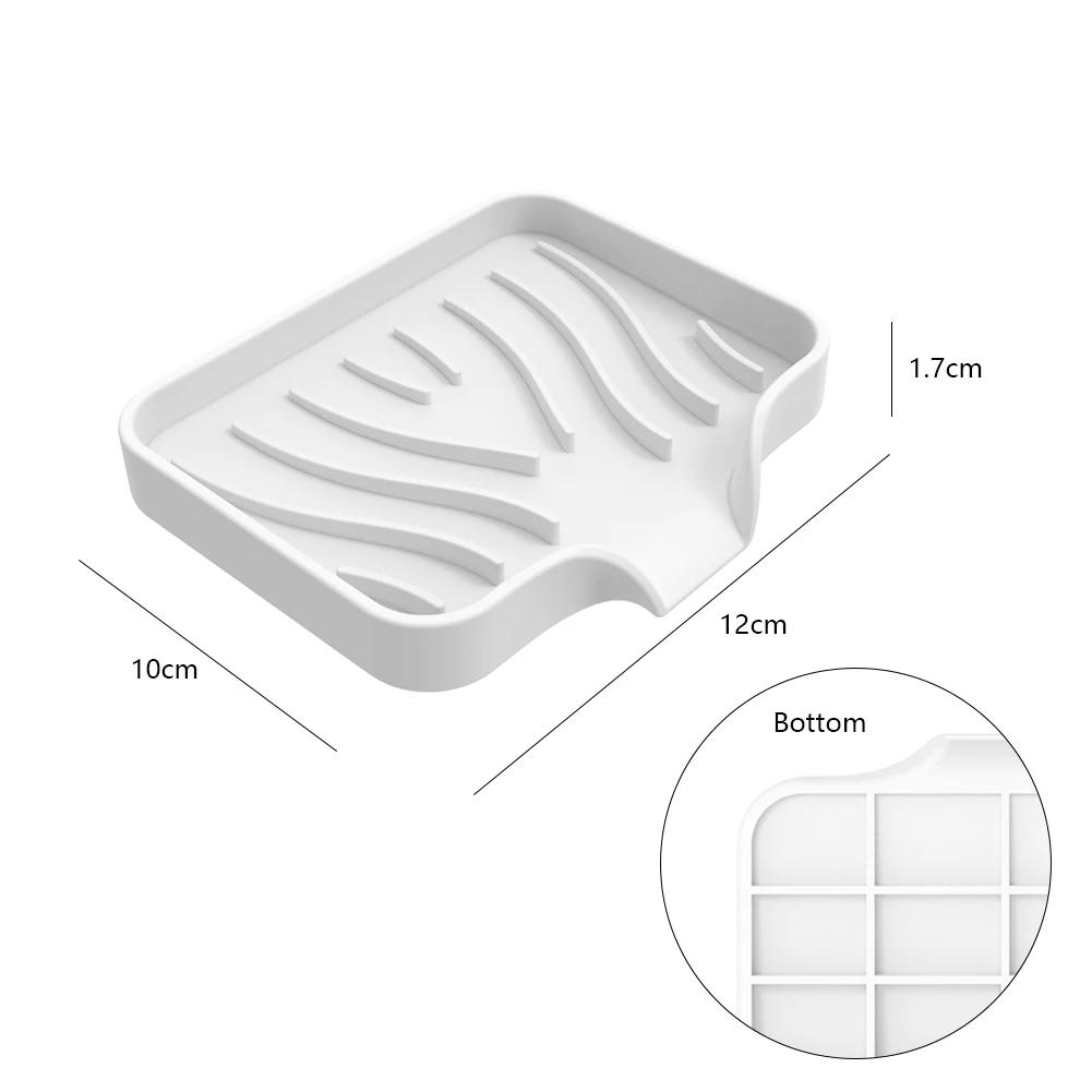 צלחת סבון סיליקון לאמבטיה לניקוז עצמי מחזיק לסבון מוצק צלחת סבון לכיור מטבח משטח ניקוז לספוגית מתקן סבון למשטח