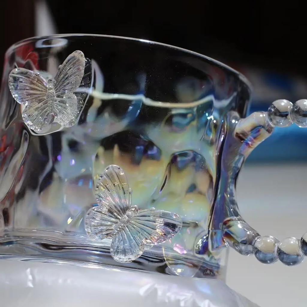 Szkło w kształcie kokardy, Kubek do wody, Wysokiej jakości gospodarstwo domowe do zimnych napojów, Słodkie szklanki do soku, mleka, kawy