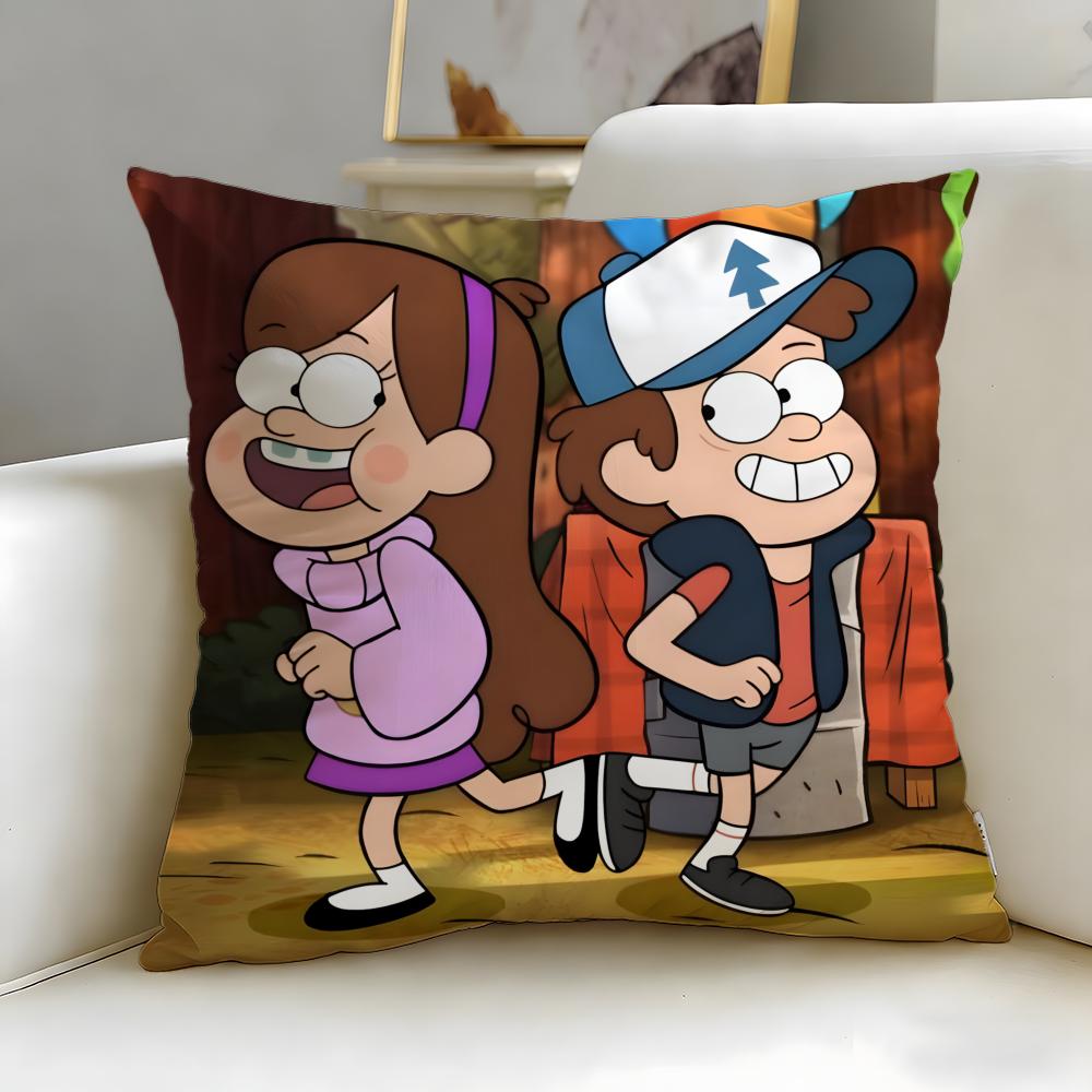

classic cartoon gravity falls Cushion Cover Soft EasyWash Pillow Case Versatile for Couch Bed Travel and Office 30X30cm