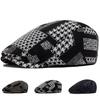 New Cross-border Thousand Bird Grid Printing Forward Hat Women's Fashion and Literature Newsboy Hat Retro Men's Beret Hat