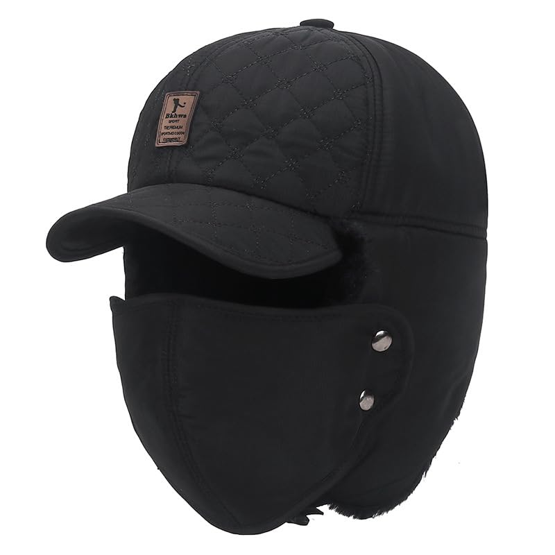 

[YAYUPLUS] work cap hat men s ladies Raised sleeve cold weather hat Windproof warm With earmuffs flight cap mask cap with mask buckle Cold protection