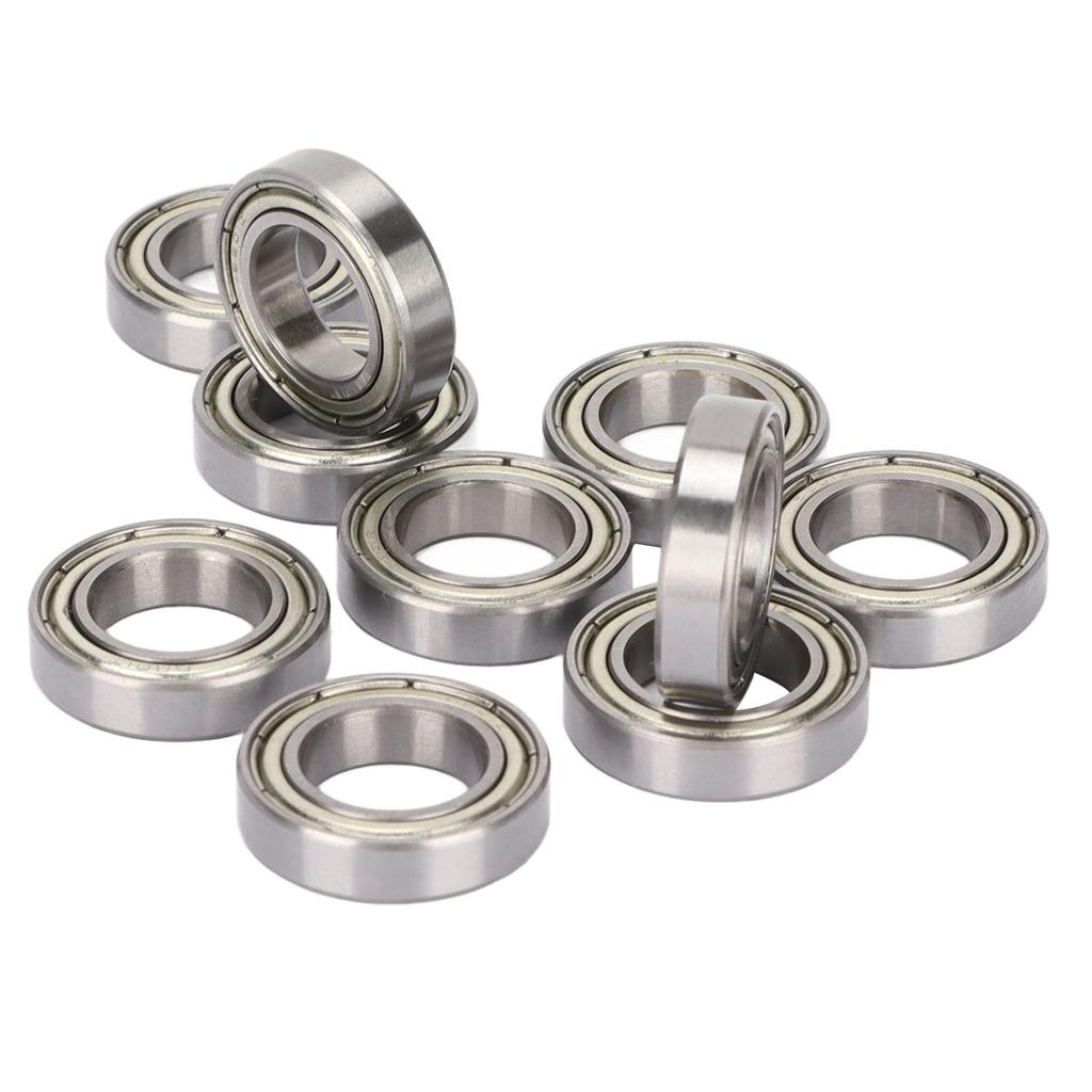 10 Pcs Deep Grooves Ball Bearing Double Shielded High Speed Low Vibration Wear Resistant Industrial Bearings