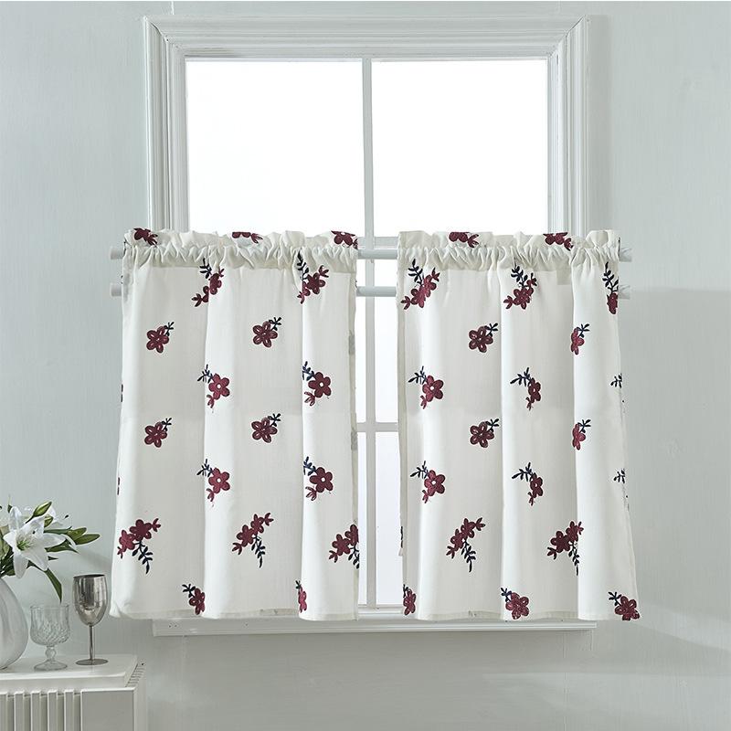 Finished Curtains, Short Curtains, Polyester And Cotton Embroidery Curtains, Finished Curtains