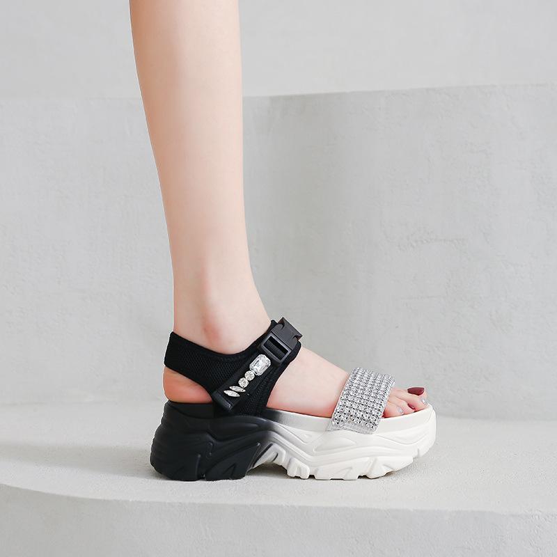 Diamond dad sandals women wear 2025 summer new Internet celebrities gradual change platform women's shoes, sports sandals outdoor