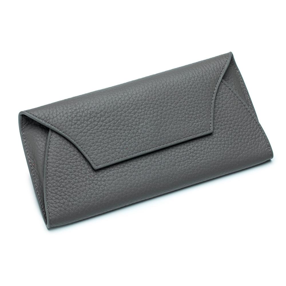 

Новый ультратонкий нишевый кошелек, первый слой коровьей кожи простой и креативный, а длинный кошелек универсален для мобильного телефона. серый