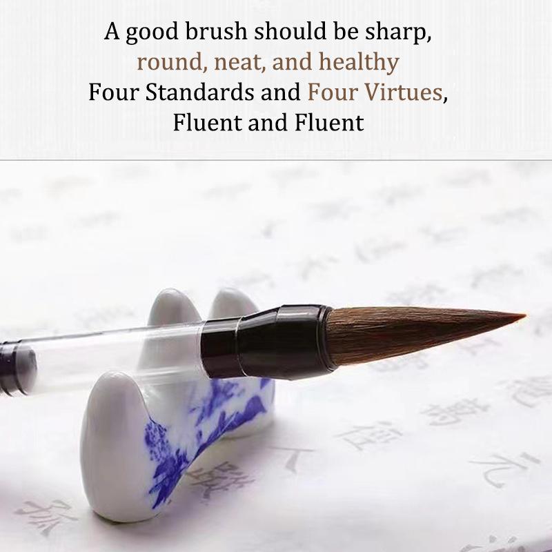 3 Pcs Calligraphy Brush Set Water Storage Paint Brush Pen Automatic Suction Ink Wolf Hair Baiyun Soft Round Point Writing Brush