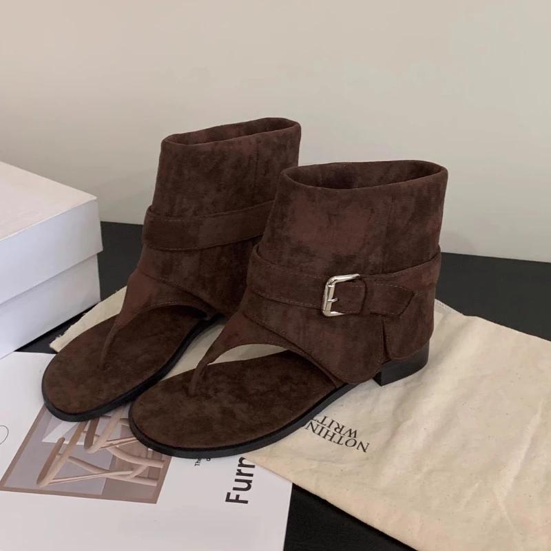 

Женские сандалии с перемычкой для пальца, новая модная обувь на плоской подошве с открытым носком, сапоги-чулки, сто сандалий, мягкая подошва, удобные сапоги-чулки 39