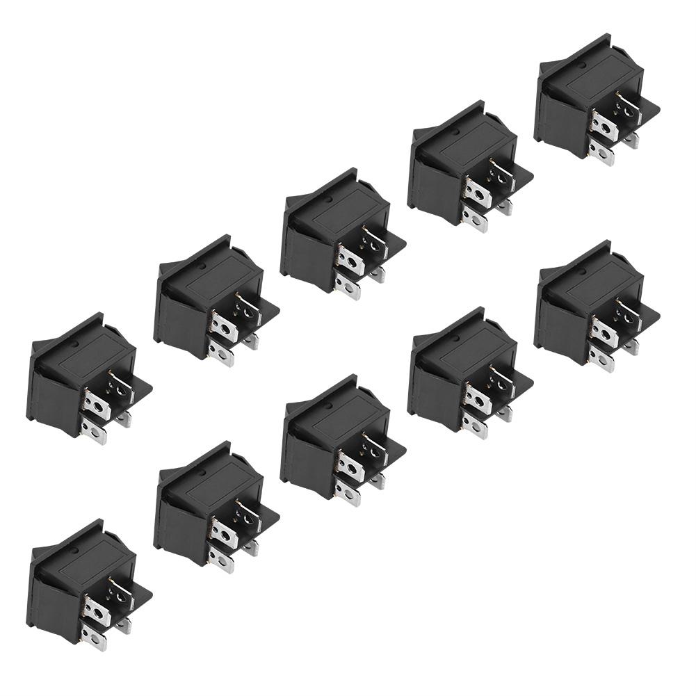 10PCs 2‑Position Switch Rocker On Off 4‑Pin KCD4 Heat Resistance Industrial Accessories