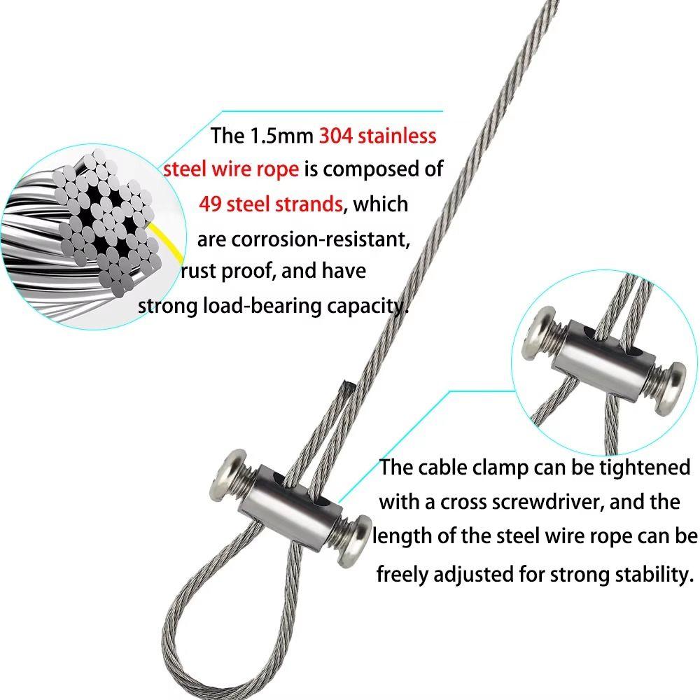 Adjustable Ceiling Sign Hanger Wire 0.5/1/2/3m Hanging Cable Wire Advertising Board