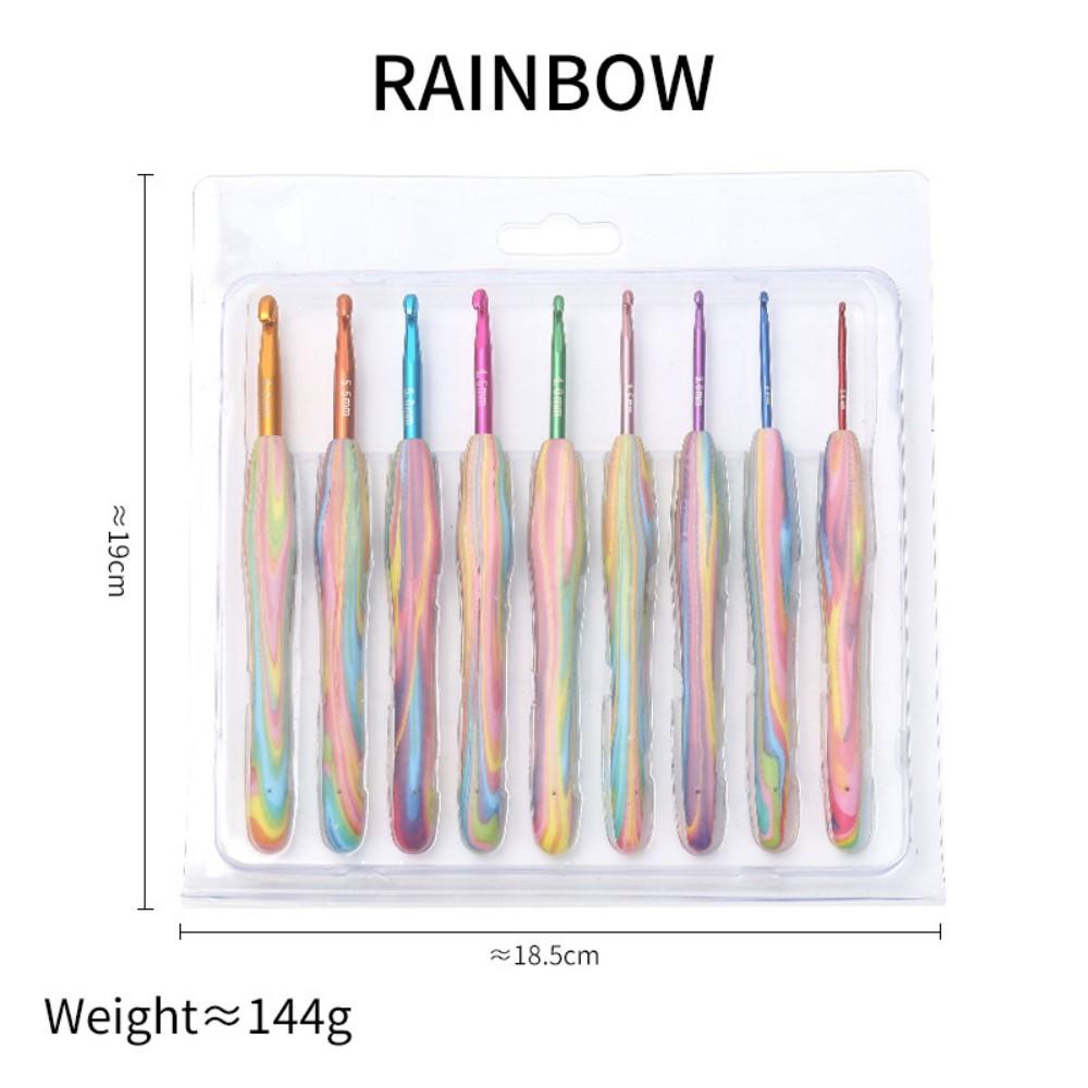 9PCS Crochet Hooks Set  MultiColor Ergonomic Crochet Hooks Crochet Lovers Gift
