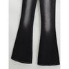 Vintage high-waisted micro-flare women's jeans with visible stitching design, front pockets, slim fit, super slimming, floor-length pants