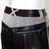 Women's Retro Washed Straight-Leg Jeans with Leather Splice, Contrasting Colors - 2025 Spring Street Style.