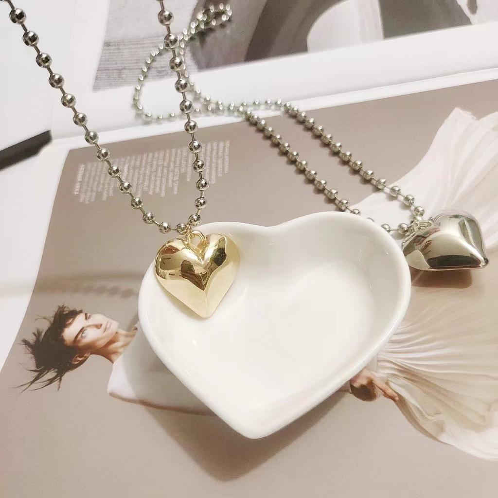 Fashion Versatile Love Pendant Necklace, Guardian Heart Big Peach Heart Necklace Women's Jewelry