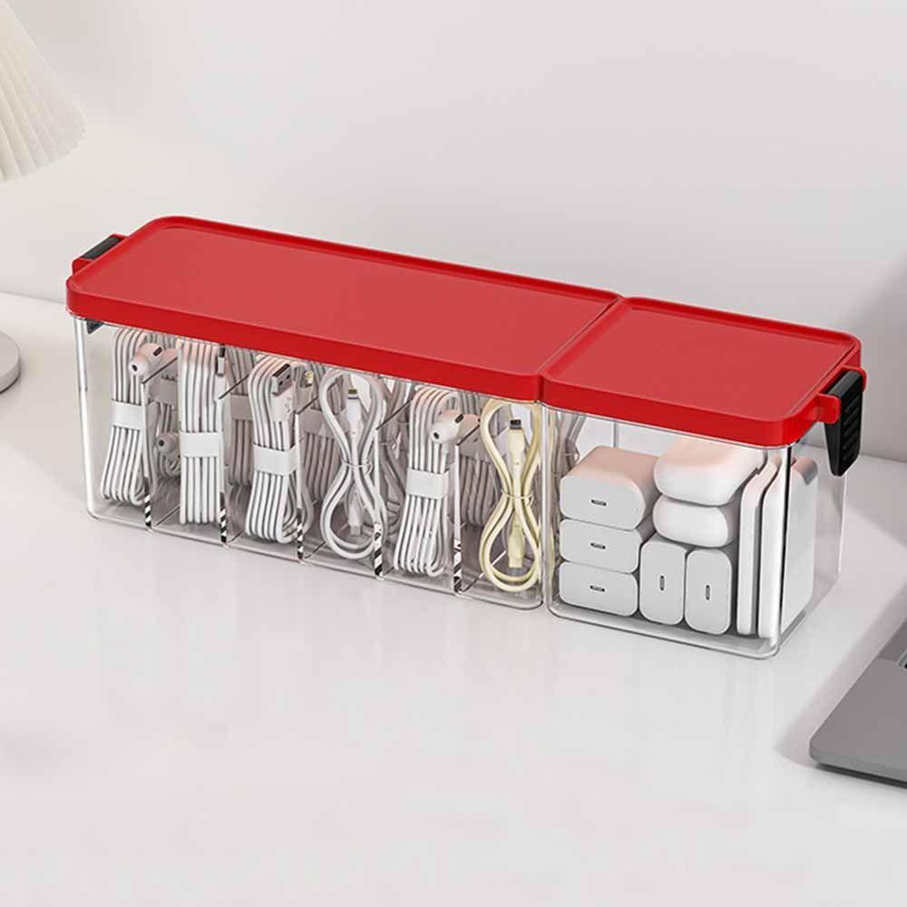 with Lid Data Cable Organizer Case Durable Charger Wire Organizer Tech Accessories Storage