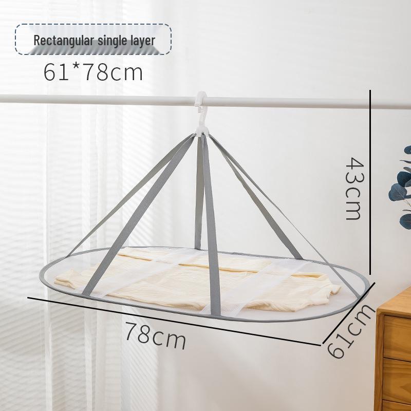 Three-Tier Windproof Folding Sweater Drying Rack Basket