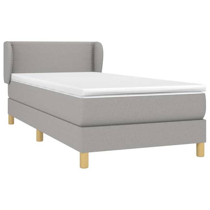 Maison Exclusive - Bettlattenrost mit Matratze Hellgrau 100x200cm Stoff
