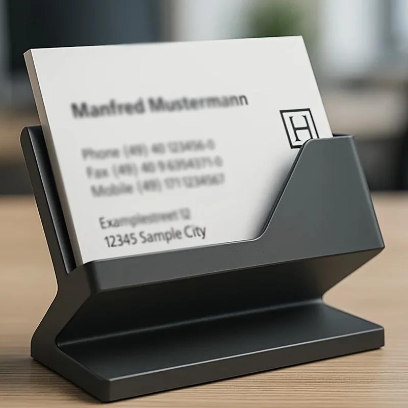 1 unidad Portatarjetas de visita minimalista, Organizador de escritorio de plástico para guardar y exhibir sus tarjetas - Adecuado para cualquier tamaño