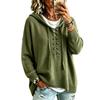 Women's Hooded Sweater with Long Sleeve Loose Fit Color