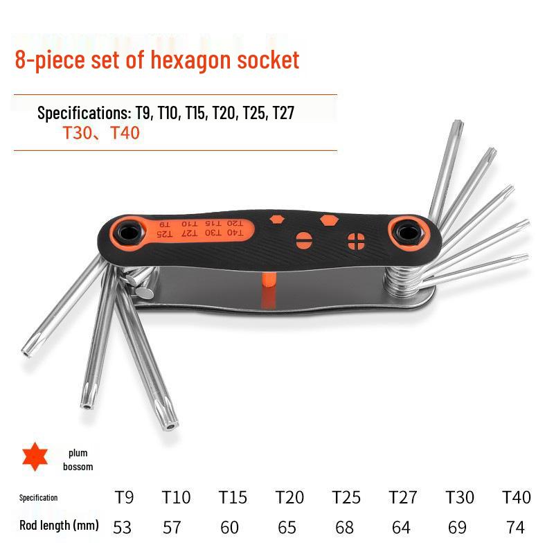 Folding Universal Hex & Torx Key Tool Set - Metric & Imperial