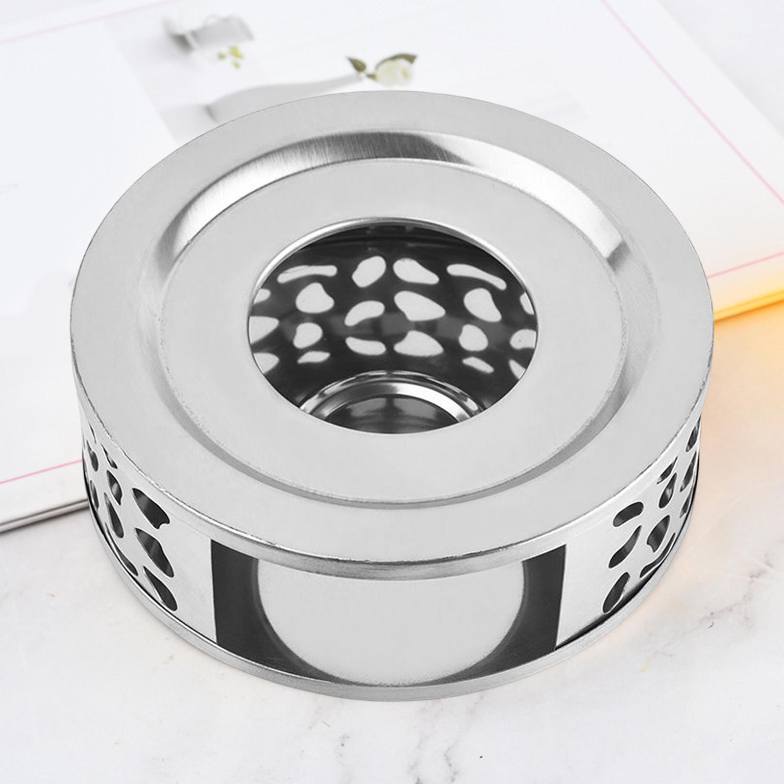 

Circular Tea Teapot Warmer Stainless Steel Hollow Design Coffee Pots Stand for Household срібний
