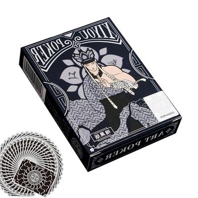 Cartas de Póker Artísticas Azul y Blanco Núcleo Espeso Estampado Cartas de Póker para Juego de Casino Baraja Cartas de Práctica para Accesorios de Magia
